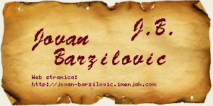 Jovan Barzilović vizit kartica